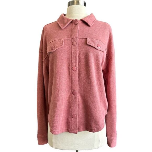 Hippie Rose Tops - NWTHippie Rose Washed Berry Ribbed Knit Long-sleeve Collared Top